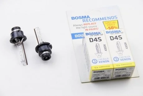 Автолампа D4S XENON 42V 35W P32D-5 4300K (2шт) BOSMA 9532D