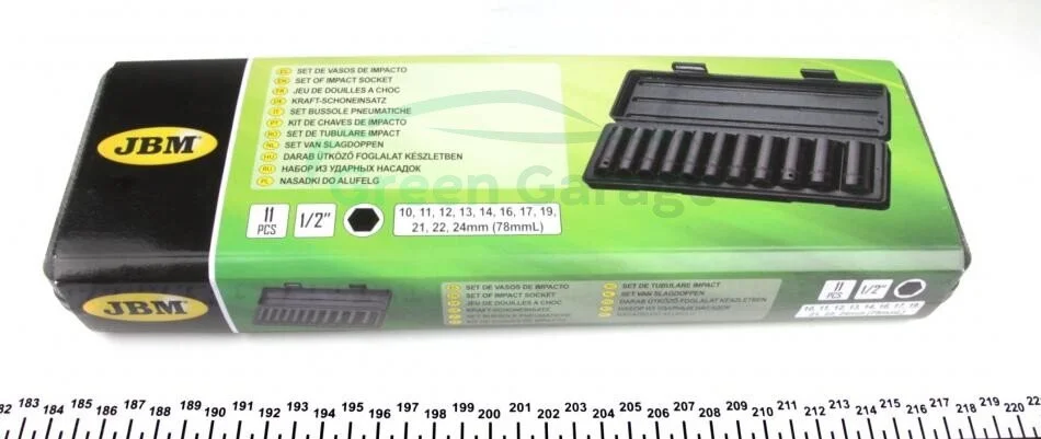 Набор головок ударных 6-гранных 1/2" (11шт) JBM 52342 (фото 1)