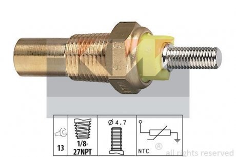 Датчик температури рідини охолодження, Датчик, температура охлаждающей жидкости, Датчик, температура охлаждающей жидкости KW 530 028
