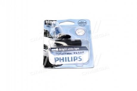 Лампа розжарювання HB4 12V 55W P22d Cristal Vision 1шт blister 4300K PHILIPS 9006CVB1