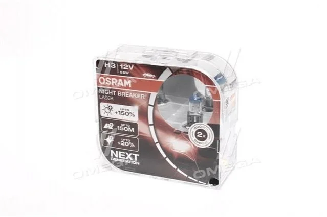 Лампа H3 12V 55W PK22S Box NIGHT BREAKER LASER NG OSRAM 64151NLHCB (фото 1)