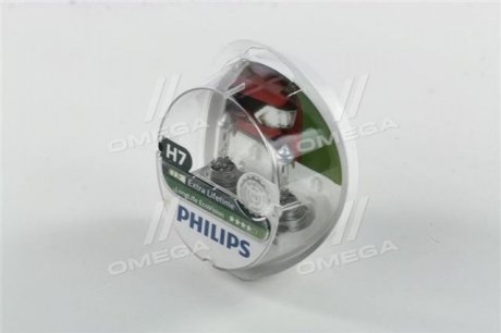 Лампа розжарювання H7 12V 55W PX26d LongerLife Ecovision 2шт PHILIPS 12972LLECOS2