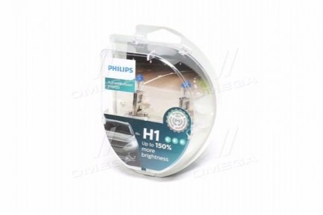 Лампа розжарювання H1 X-tremeVision Pro150 (+150) 12V 55W P14,5s (комплект) PHILIPS 12258XVPS2