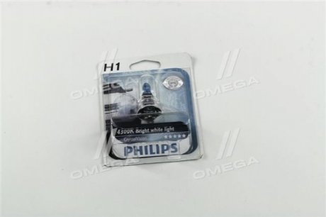 Лампа розжарювання H1 12V 55W P14,5s Cristal Vision 1шт blister 4300K PHILIPS 12258CVB1