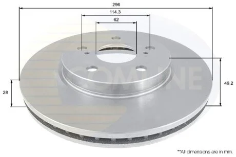Comline - Диск гальмівний вентильований з покриттям COMLINE ADC01112V