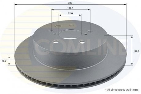 - Диск гальмівний вентильований з покриттям COMLINE ADC01123V