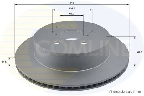 Comline - Диск гальмівний вентильований з покриттям COMLINE ADC01123V