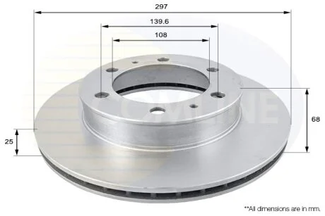 Comline - Диск гальмівний вентильований з покриттям COMLINE ADC01169V