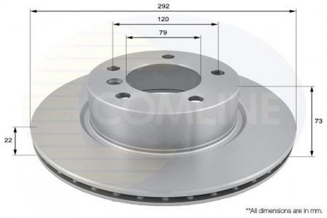 - Диск гальмівний вентильований з покриттям COMLINE ADC1717V