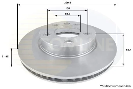 Comline - Диск гальмівний вентильований з покриттям COMLINE ADC1475V