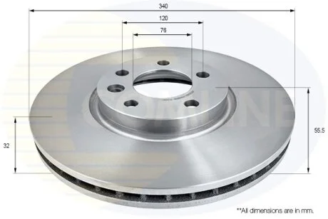 Comline - Диск гальмівний вентильований з покриттям COMLINE ADC2610V