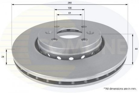 - Диск гальмівний вентильований з покриттям COMLINE ADC2720V