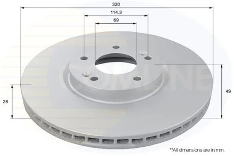 Comline - Диск гальмівний вентильований з покриттям COMLINE ADC1096V