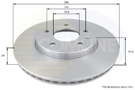 Comline - Диск гальмівний вентильований з покриттям COMLINE ADC1146V