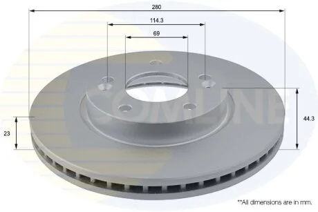 Comline - Диск гальмівний вентильований з покриттям COMLINE ADC2416V