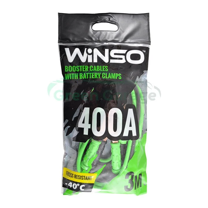 Провода-прикурювачі 400А, 3м, поліетиленовий пакет WINSO 138420 (фото 1)