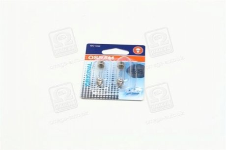 Лампа софітна допоможе. освітлення C10W 12V 10W SV8.5-8 (2 шт) blister OSRAM 6411-02B