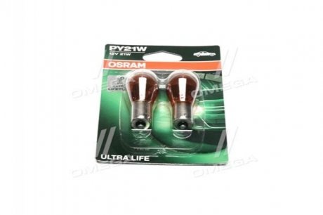 Лампа розжарювання PY21W 12V 21W BAU15s Ultra Life (компл.) OSRAM 7507ULT-02B