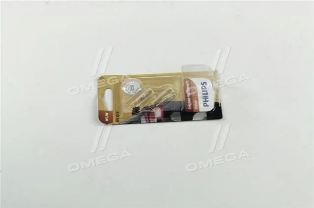 Лампа розжарювання W1,2W 12V 1.2W W2X4,6d 2шт blister (вир-во Philips) PHILIPS 12516B2 (фото 1)