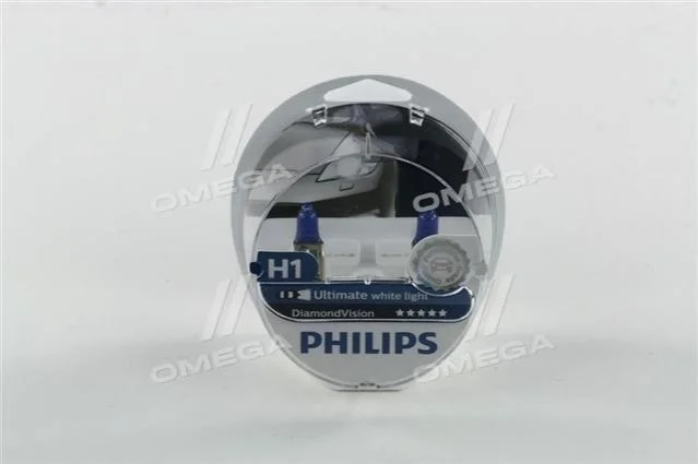 Лампа розжарювання H1 12V 55W P14,5s Diamond Vision 5000K (вир-во Philips) PHILIPS 12258DVS2 (фото 1)