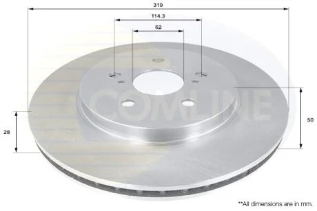 Comline - Диск гальмівний вентильований COMLINE ADC01158V