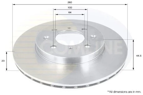 Comline - Диск гальмівний вентильований COMLINE ADC0554V