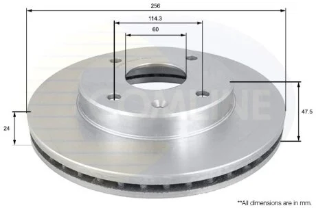 Comline - Диск гальмівний вентильований COMLINE ADC1054V