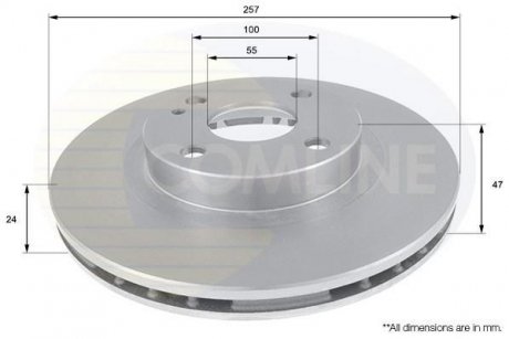 - Диск гальмівний вентильований COMLINE ADC0437V