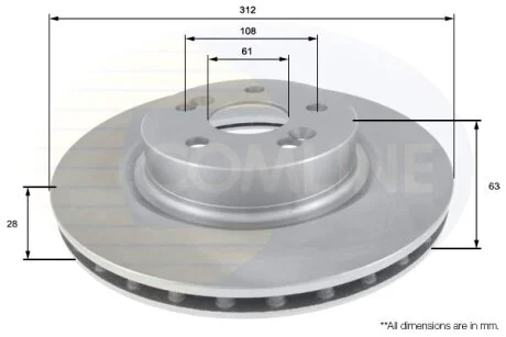 Comline - Диск гальмівний вентильований COMLINE ADC2712V