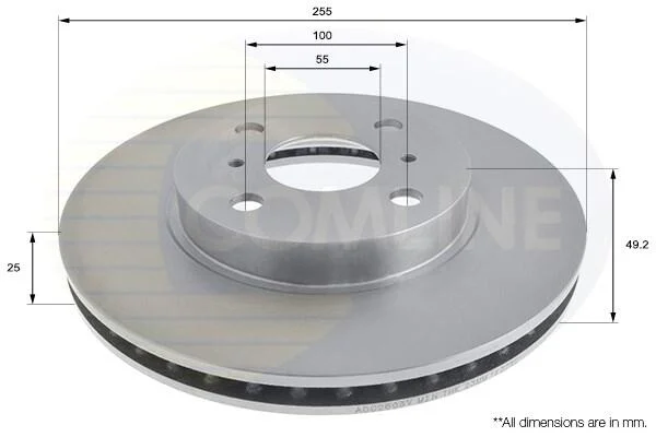 Comline - Диск гальмівний вентильований COMLINE ADC2503V (фото 1)