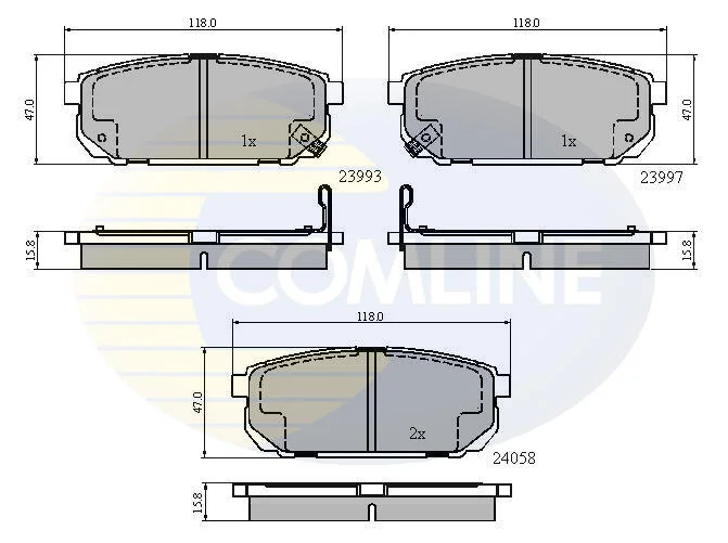 Гальмівні колодки, дискове гальмо (набір) COMLINE CBP31288 (фото 1)