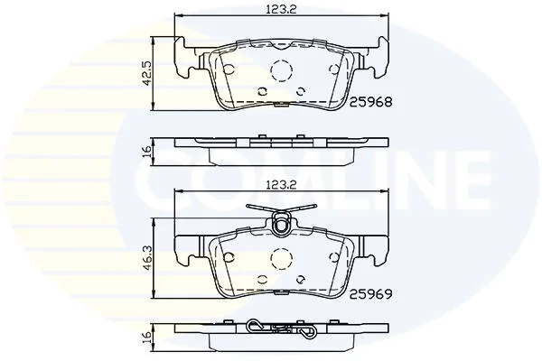 Гальмівні колодки (набір) COMLINE CBP02233 (фото 1)