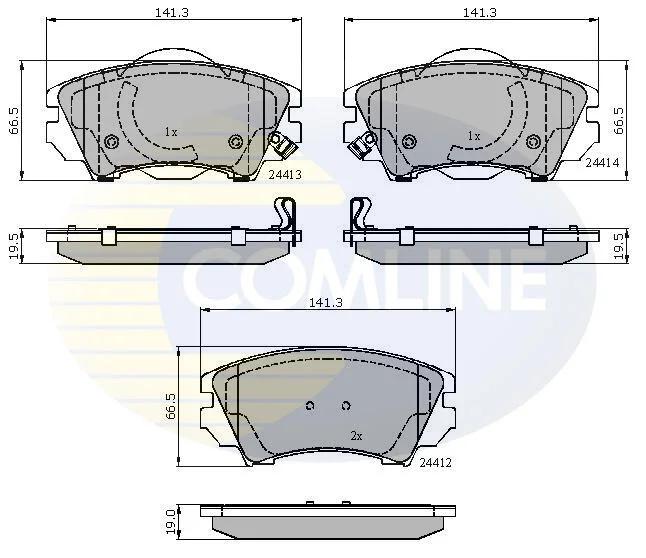 Гальмівні колодки, дискове гальмо (набір) COMLINE CBP31680 (фото 1)