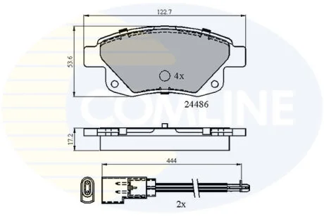 Гальмівні колодки, дискове гальмо (набір) COMLINE CBP21554
