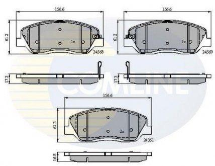 Гальмівні колодки, дискове гальмо (набір) COMLINE CBP31676