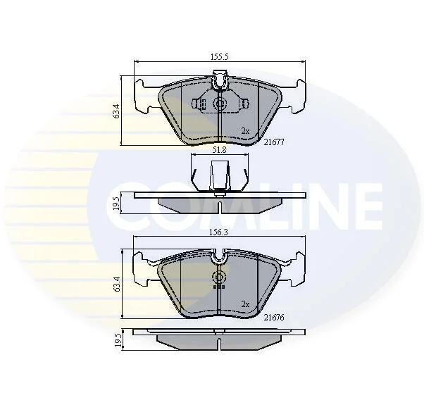 Гальмівні колодки, дискове гальмо (набір) COMLINE CBP01010 (фото 1)