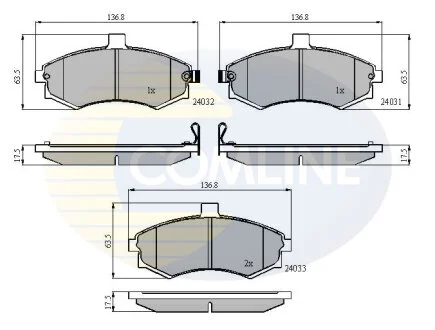 Comline - Гальмівні колодки до дисків COMLINE CBP31176