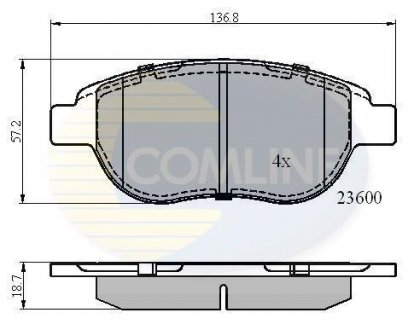 Гальмівні колодки, дискове гальмо (набір) COMLINE CBP01038