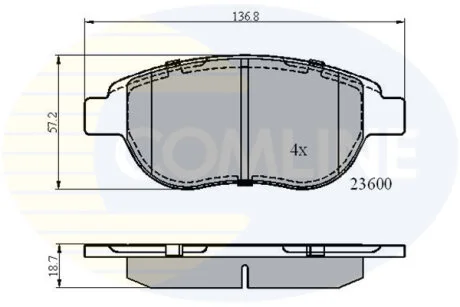 Гальмівні колодки, дискове гальмо (набір) COMLINE CBP01038