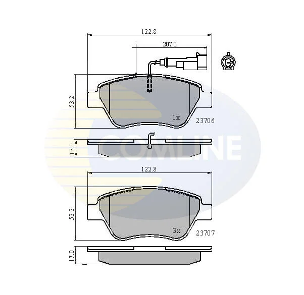 Comline - Гальмівні колодки до дисків COMLINE CBP11702 (фото 1)