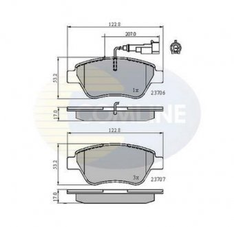 Гальмівні колодки, дискове гальмо (набір) COMLINE CBP11702