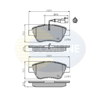 Comline - Гальмівні колодки до дисків COMLINE CBP11702