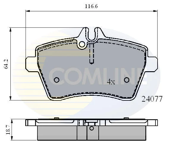 Гальмівні колодки, дискове гальмо (набір) COMLINE CBP01592 (фото 1)