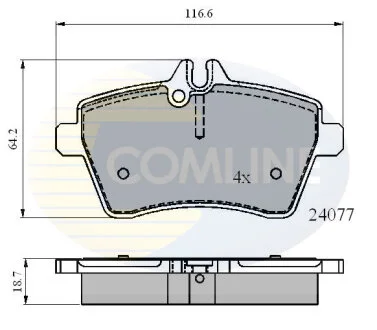 Гальмівні колодки, дискове гальмо (набір) COMLINE CBP01592