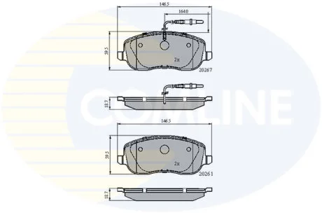 Гальмівні колодки, дискове гальмо (набір) COMLINE CBP11158