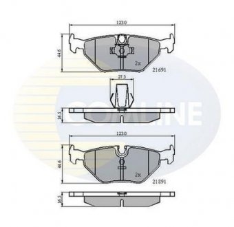 Гальмівні колодки, дискове гальмо (набір) COMLINE CBP01011