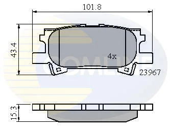 Гальмівні колодки, дискове гальмо (набір) COMLINE CBP01279 (фото 1)