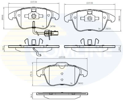 Comline - Гальмівні колодки до дисків COMLINE CBP11591