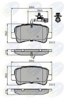 Гальмівні колодки (набір) COMLINE CBP12105 (фото 1)