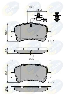 Гальмівні колодки (набір) COMLINE CBP12105